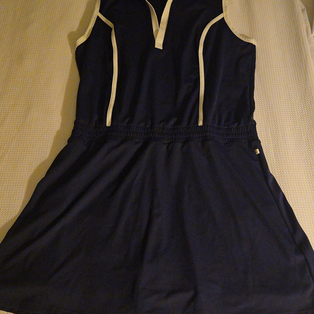 NWT Halara Sleeveless Collared Tennis/Golf Dress Navy Blue Size XL Act201